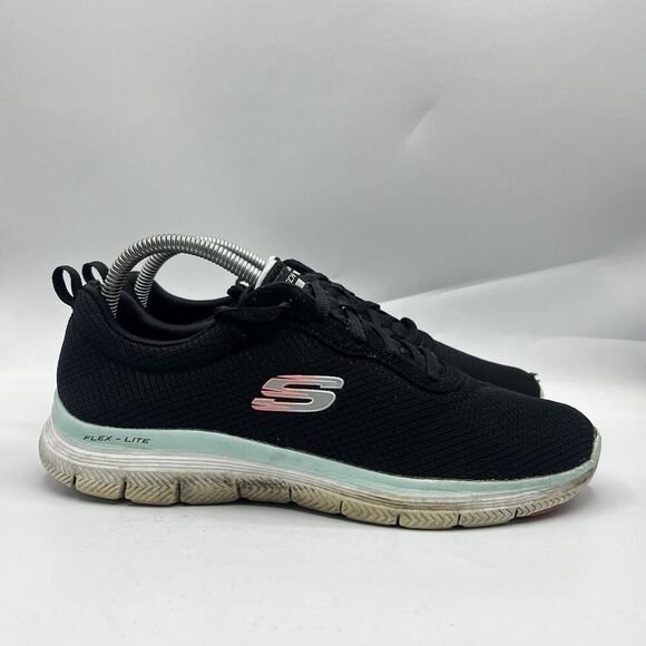 Skechers flex appeal 4.0 Womens Size 9.5 Black Shoes Athletic Running Sneakers - Picture 1 of 12
